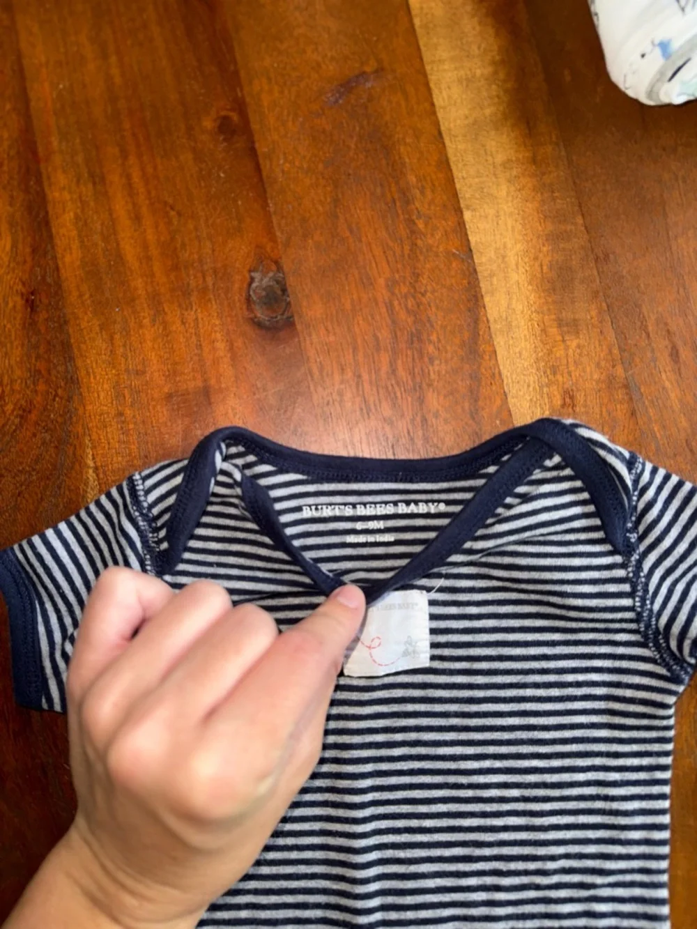 Navy and White Striped Baby‎ One-Piece Bodysuit